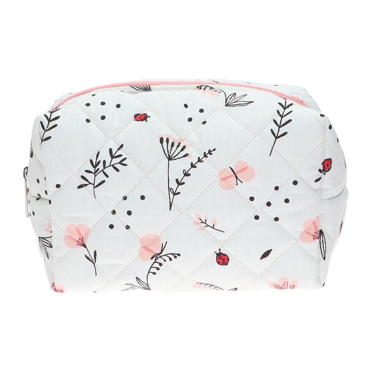  MIINE MIINE Miine Makyaj Çantası Büyük Kapitone Pembe Çiçekli  1 of 2 