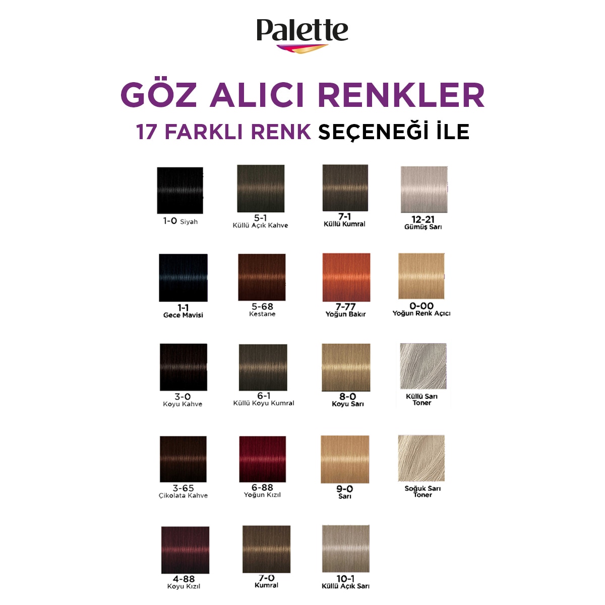 PALETTE NATURAL COLORS PALETTE NATURAL COLORS Palette Göz Alıcı Renkler Saç Boyası 10-1 Küllü Açık Sarı 1 of 10