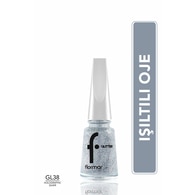  FLORMAR FLORMAR Flormar Glitter Nail Enamel Sim Parçacıklı Yarı Transparan Işıltılı Oje GL38 Holographic Silver 