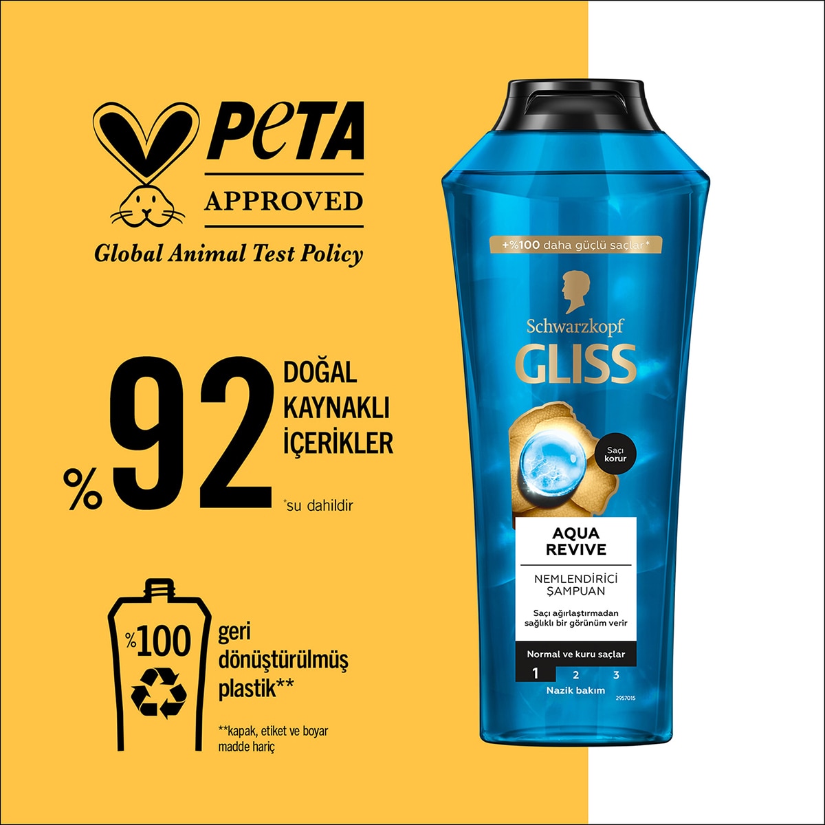  GLISS GLISS Gliss Aqua Revive Nemlendirici Şampuan Hyaluron ve Deniz Yosunu Özü ile 400 ml  1 of 7 