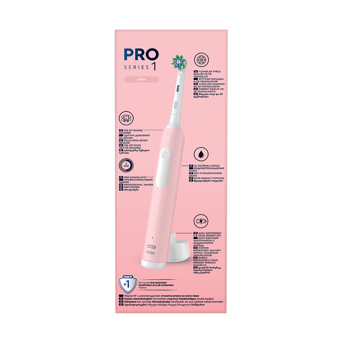 ORAL-B ORAL-B Oral-B Pro 1 Şarjlı Diş Fırçası Pembe 1 of 9