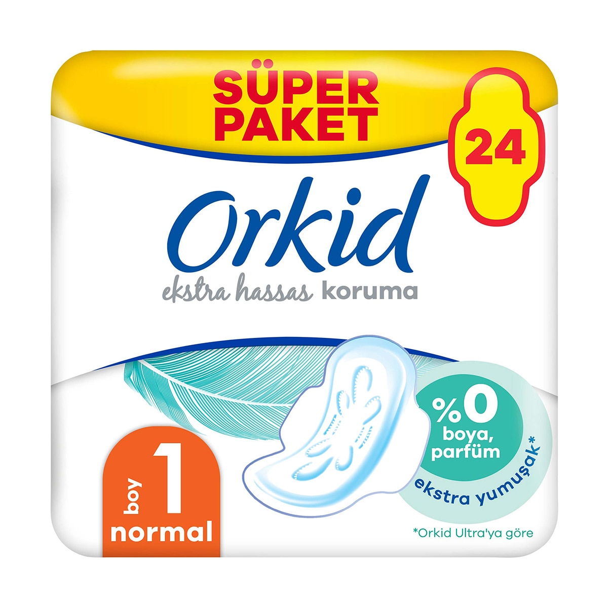 ORKID ORKID Orkid Ekstra Hassas Hijyenik Ped Dörtlü Paket Normal 24'lü 1 of 9