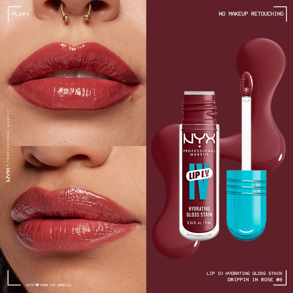  NYX NYX Nyx Professional Make Up Lip IV Dudak Parlatıcısı Tint Dripping In Rose  1 of 8 