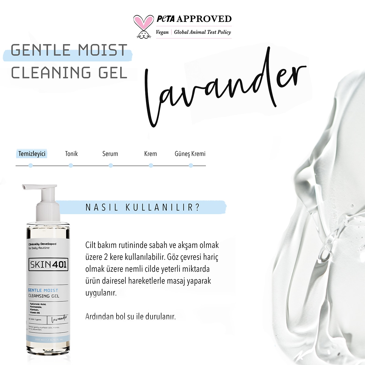 SKIN401 SKIN401 Skin401 Nemlendirici Yüz Temizleme Jeli 200 ml 1 of 4