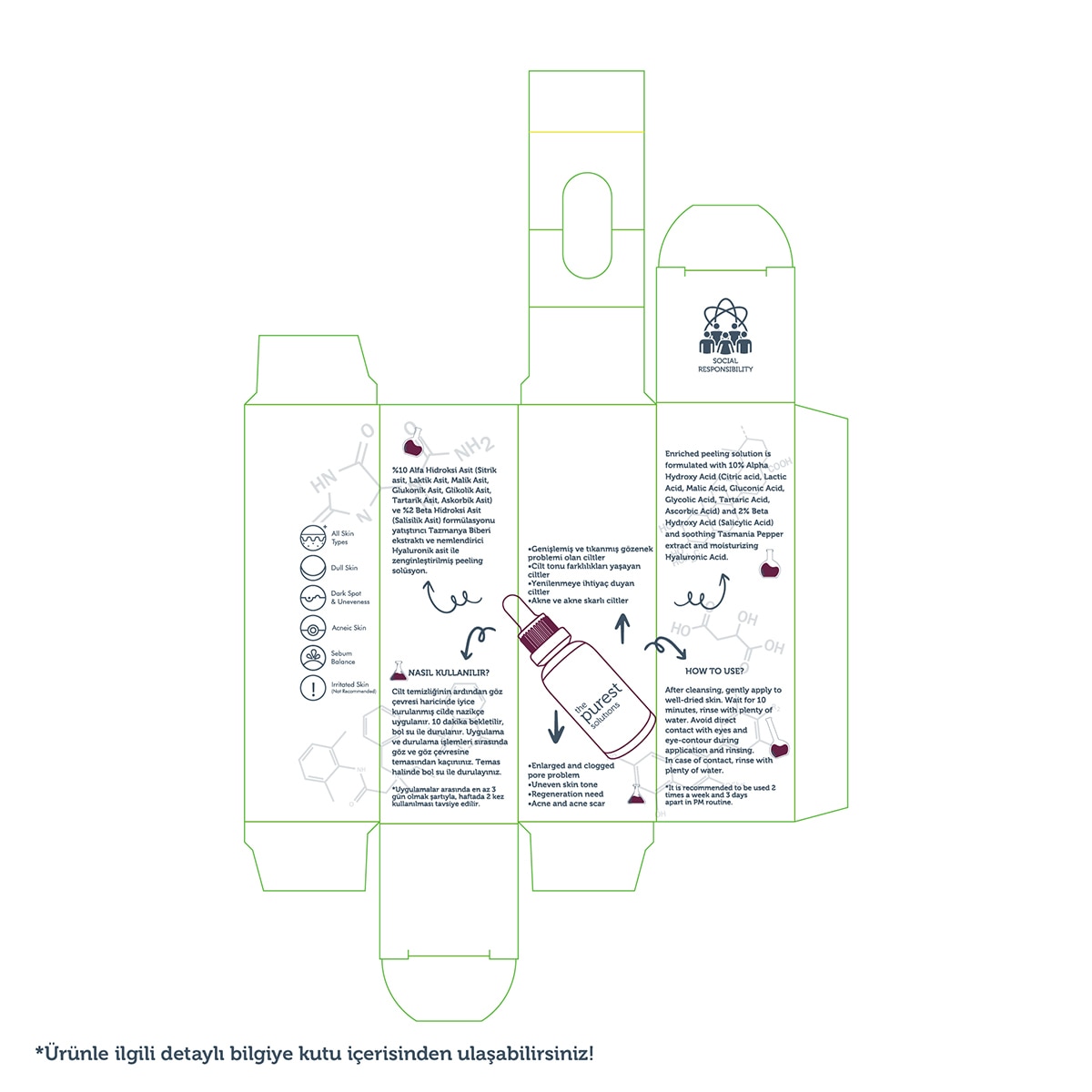  THE PUREST SOLUTIONS THE PUREST SOLUTIONS The Purest Solutions Ton Eşitleyici Peeling Serum 30 ml  1 of 6 
