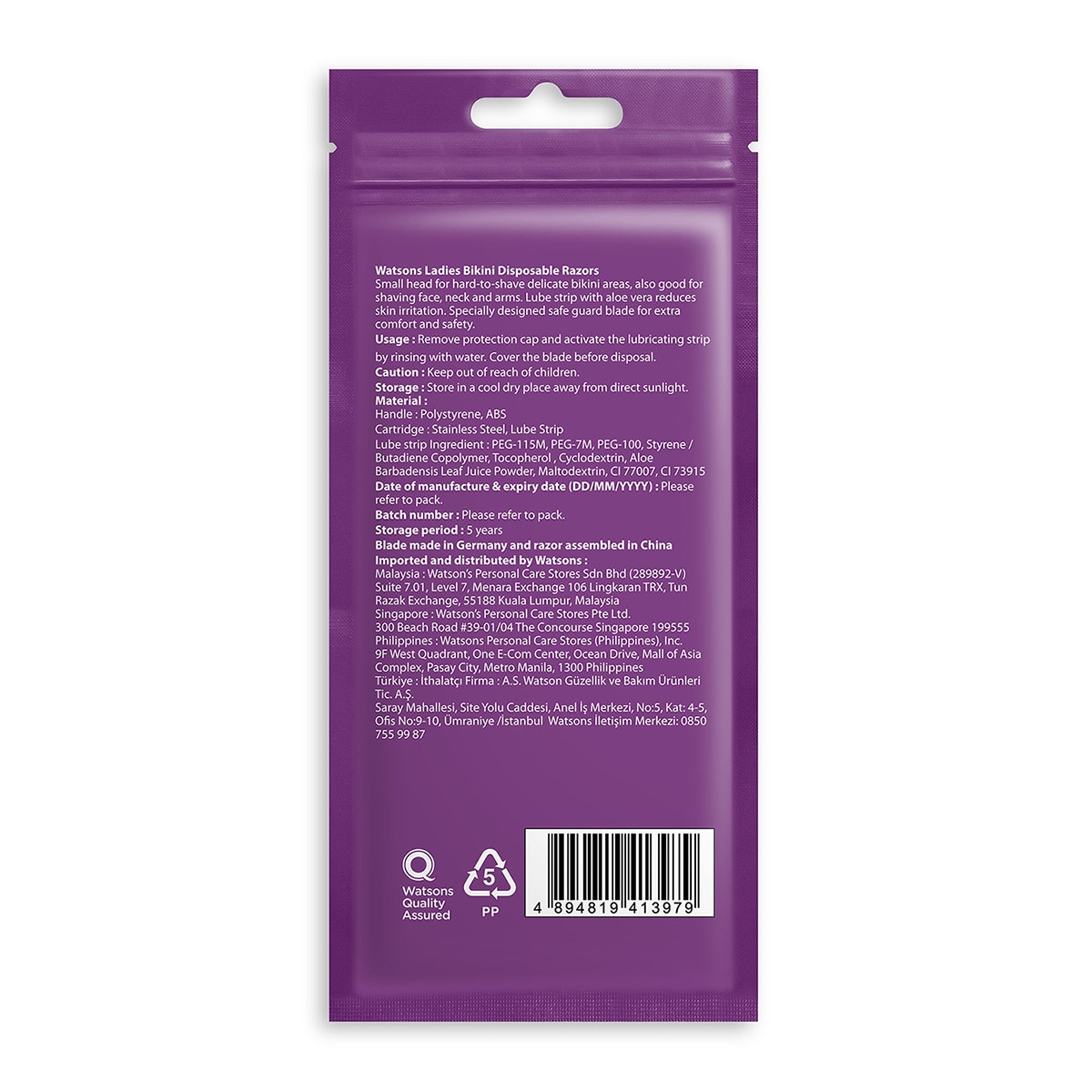  WATSONS WATSONS Watsons Kadın Bikini Bölgesi Kullan At Tıraş Bıçağı 3'lü  1 of 2 