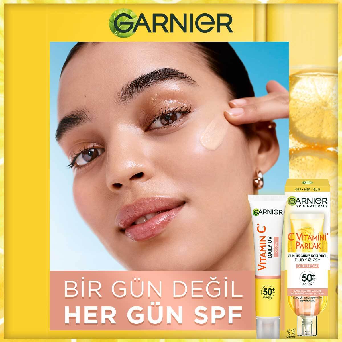 GARNIER GARNIER Garnier C Vitamini Parlak Günlük Yüz Güneş Kremi Işıltılı Doku SPF50+ 40 ml 1 of 7