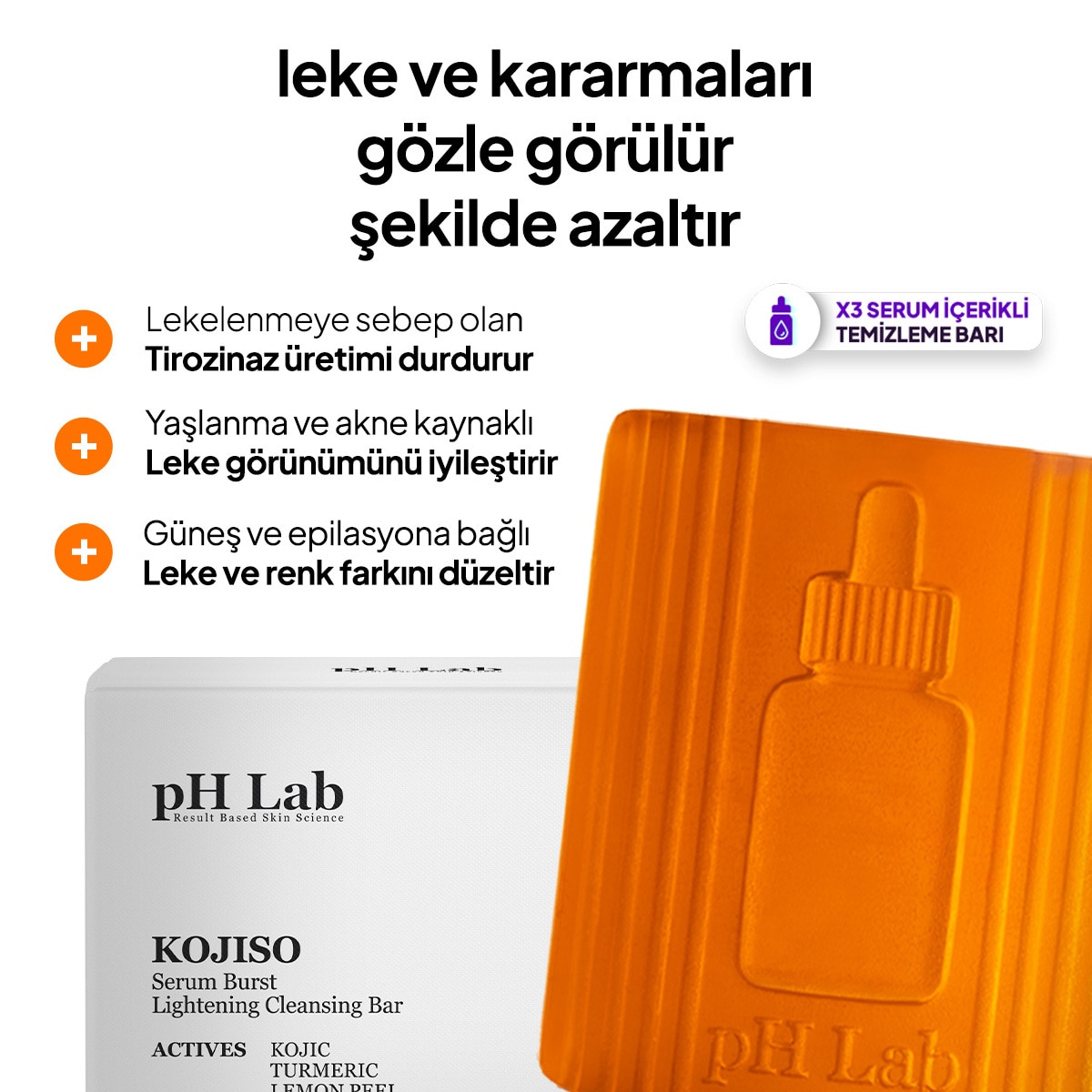  PH LAB PH LAB Ph Lab Kojiso Leke Karşıtı Temizleme Bar 50 ml  1 of 7 