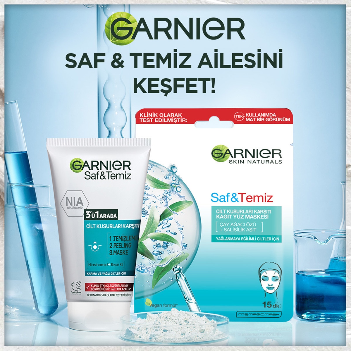 GARNIER GARNIER Garnier Saf & Temiz Yağlanma ve Pürüzlere Karşı 3'ü 1 Arada 150 ml 1 of 5