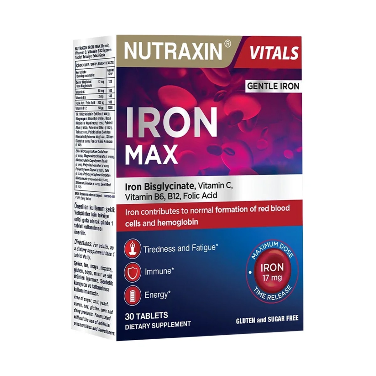 NUTRAXIN NUTRAXIN Nutraxin Iron Max 17 mg 30 Tablet 1 of 1