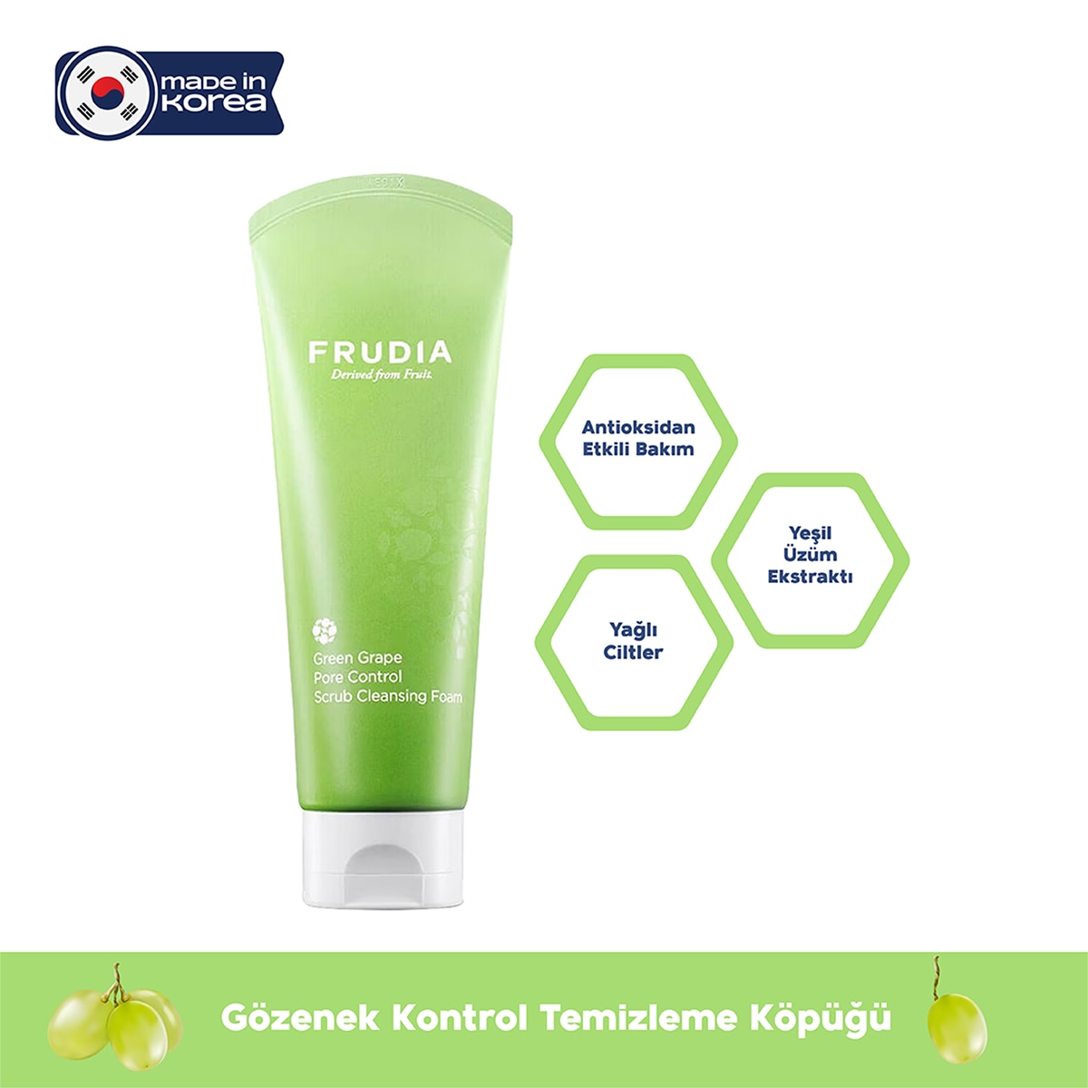  FRUDIA FRUDIA Frudia Green Grape Köpük Gözenek Kontrol Temizleyici 145 ml  Frudia Green Grape Köpük Gözenek Kontrol Temizleyici 145 ml