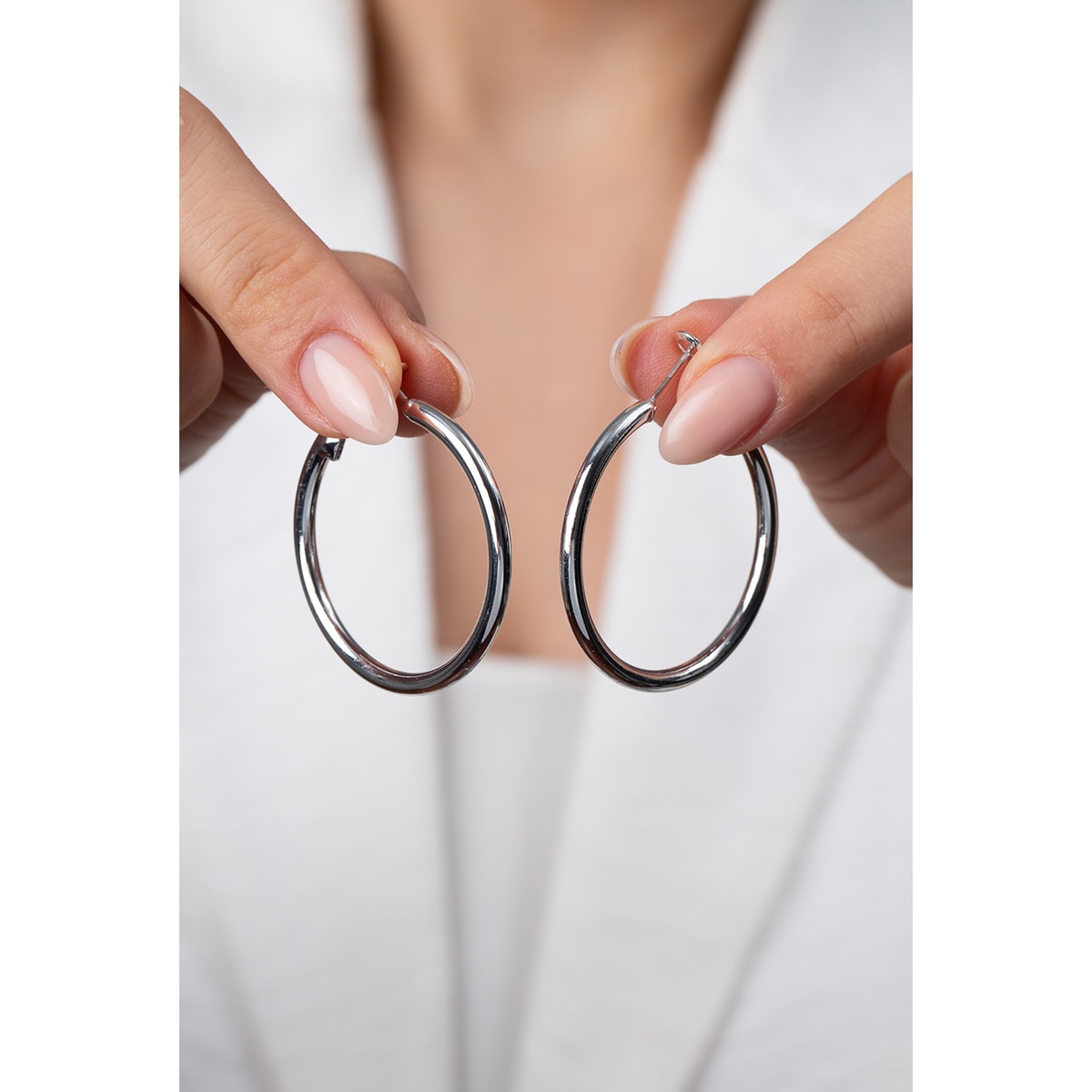  VOLENIA VOLENIA Volenia Küpe Orta Halka Gümüş Renkli  1 of 4 