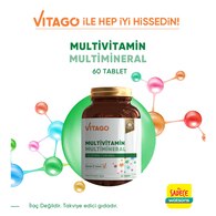 Vitago Multivitamin, Multimineral, Koenzim Q-10 İçeren Tablet Takviye Edici Gıda 60'lı