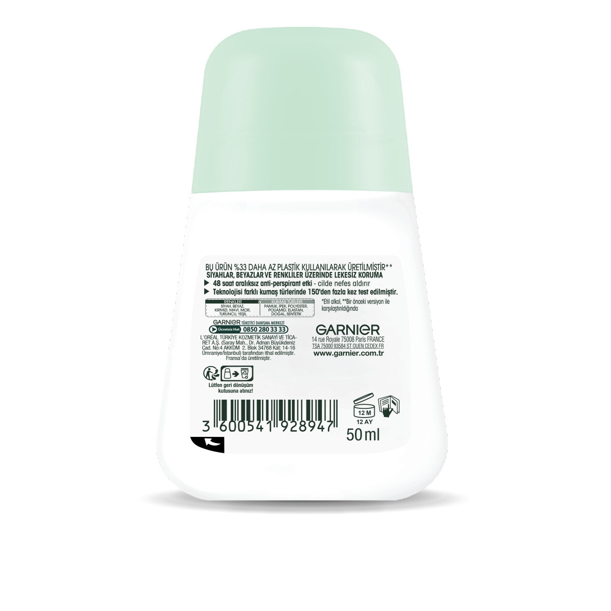  GARNIER GARNIER Garnier Mineral Lekesiz Koruma Ferah Koku Roll-On Deodorant  1 of 5 