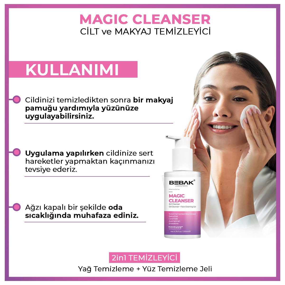  BEBAK BEBAK EXC. Bebak Pharma Magic Cleanser Yağ ve Yüz Temizleme Jeli 200 ml  1 of 3 