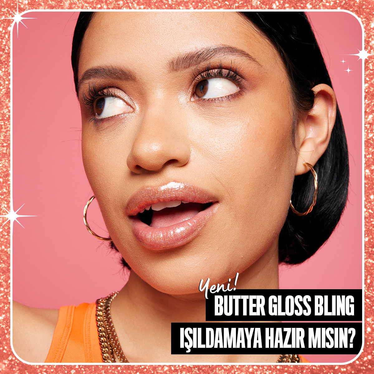  NYX NYX NYX Professional Makeup Butter Gloss Bling Işıltılı Dudak Parlatıcısı 08 Bling Hustla  1 of 7 