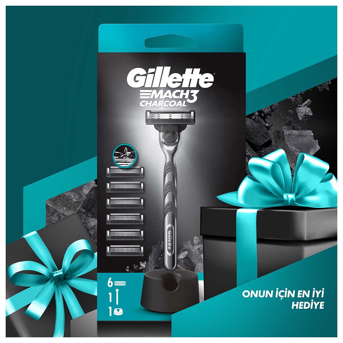 GILLETTE GILLETTE Gillette M3 Charcoal Tıraş Makinesi + 6 Yedek Bıçak Seti 1 of 5