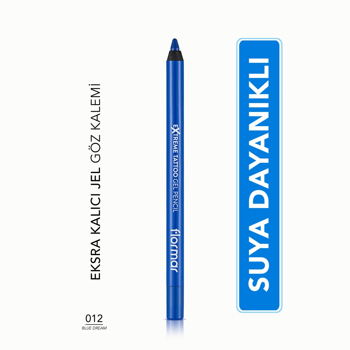  FLORMAR FLORMAR Flormar Extreme Tattoo Yoğun Pigmentli Mat Jel Göz Kalemi No: 012 Blue Dream  1 of 6 