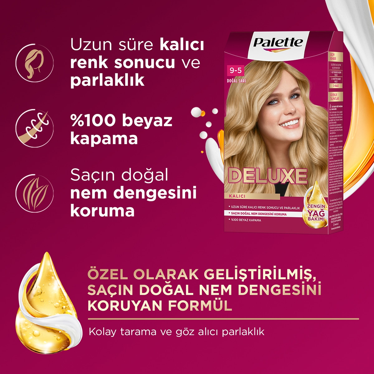  PALETTE PALETTE Palette Deluxe Saç Boyası Doğal Sarı 9-5  1 of 8 