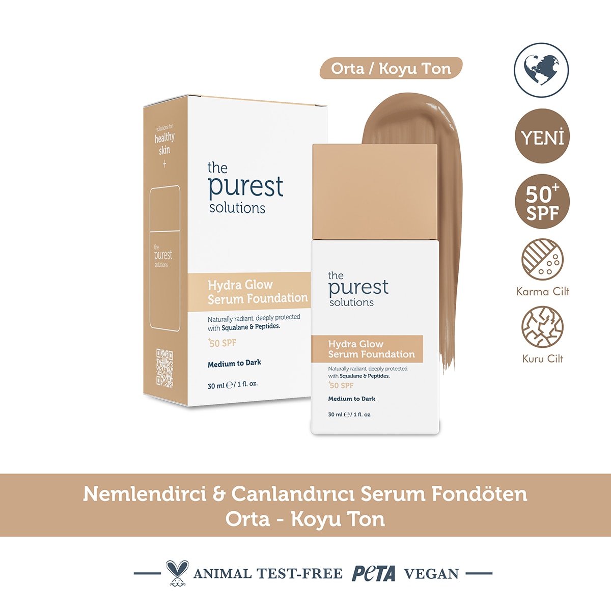THE PUREST SOLUTIONS THE PUREST SOLUTIONS EXC. The Purest Solutions Hydra Serum Fondöten Medium 30 ml 1 of 9