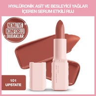 Maybelline New York Serum Etkili Hyaluronik Asit ve Besleyici Yağ İçeren Ruj Satin Upstate 101