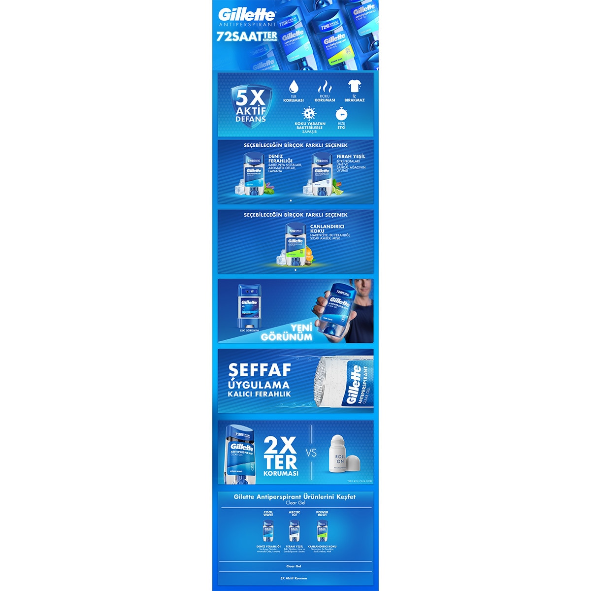  GILLETTE GILLETTE Gillette Clear Jel Power Rush Antiperspirant Deodorant 70 ml  1 of 10 