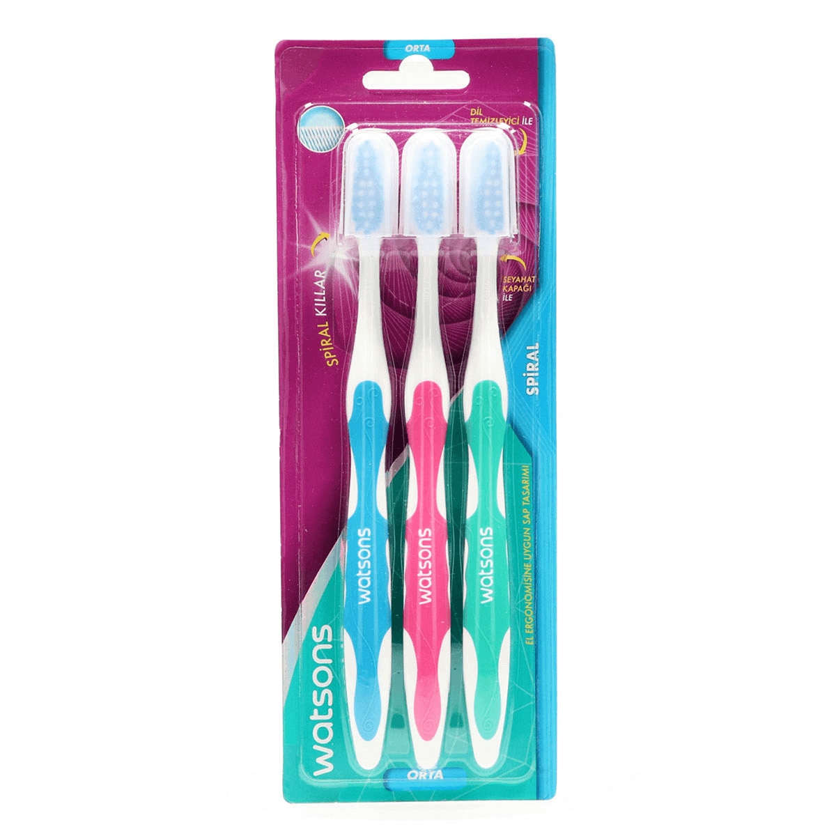  WATSONS WATSONS Watsons Spiral Diş Fırçası Orta 3 Adet 