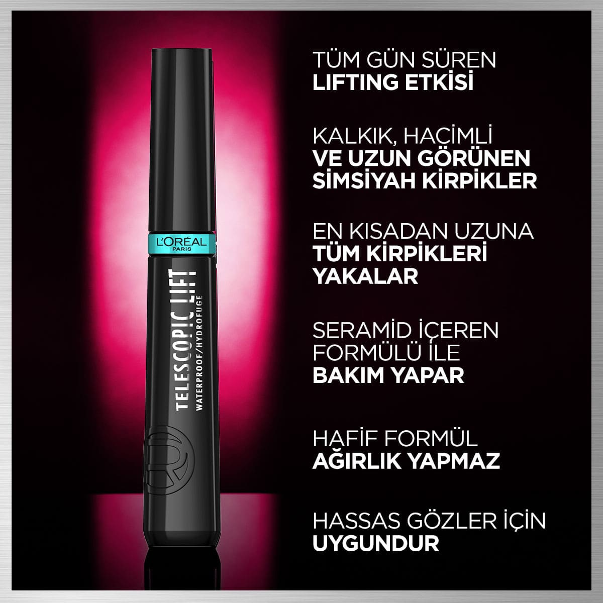  LOREAL PARIS LOREAL PARIS L'Oreal Paris Telescopic Lift Suya Dayanıklı Maskara  1 of 9 