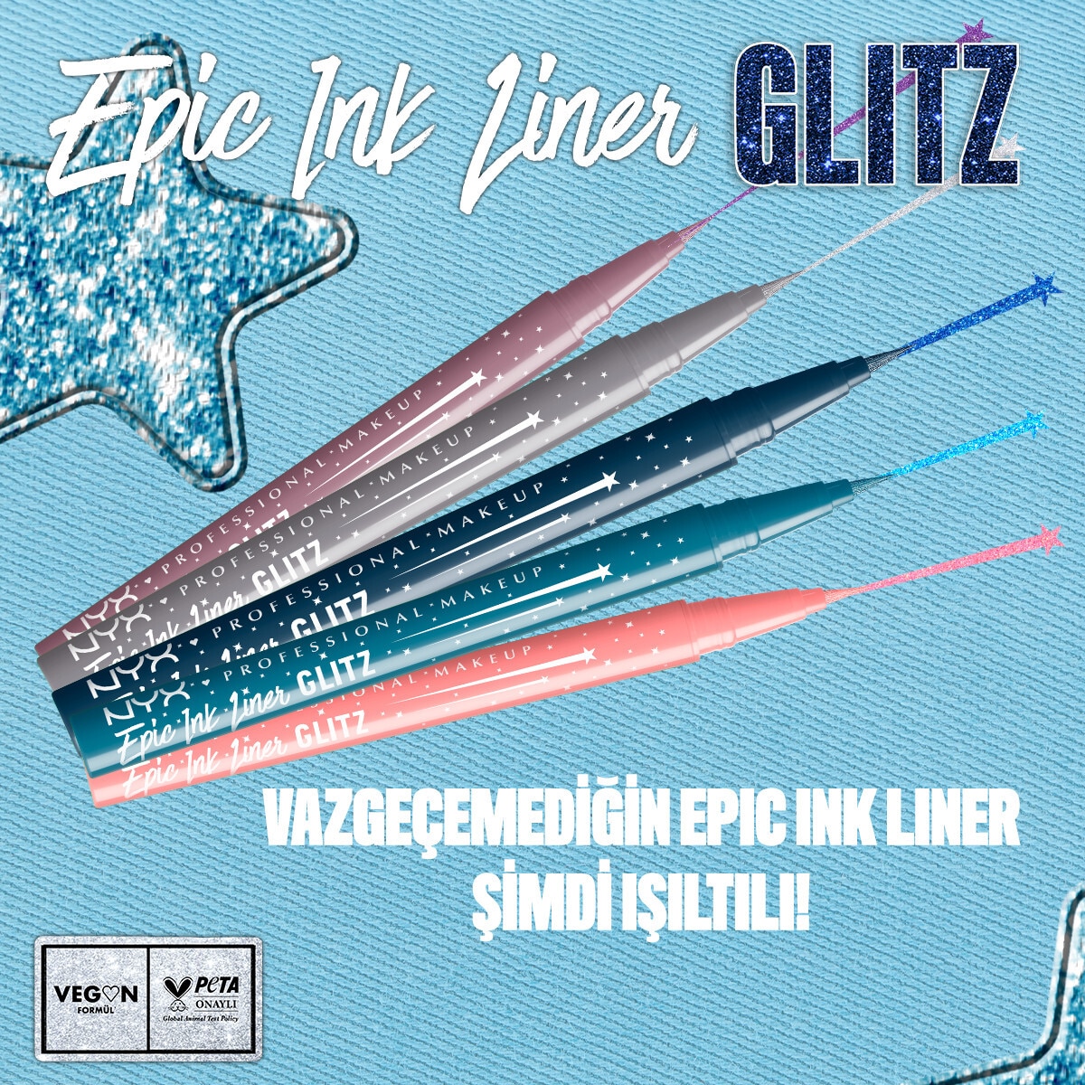  NYX NYX Nyx Professional Makeup Epic Ink Liner Glitz Eyeliner Tapered Twinkle  1 of 7 