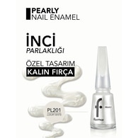  FLORMAR FLORMAR Flormar Pearly Yarı Transparan & Parlak Bitişli Sedefli Oje No: 201 Luxury White  1 of 5 