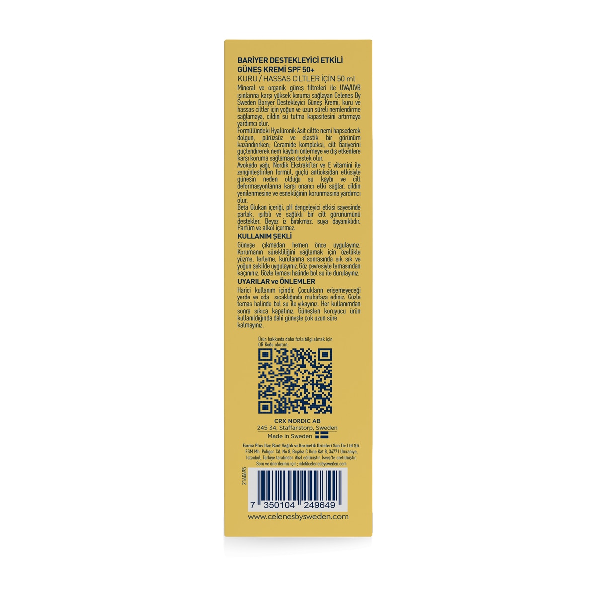  CELENES CELENES SUN Celenes Herbal Yüz Güneş Kremi Kuru ve Hassas Ciltler SPF50+ PA++++ 50 ml  1 of 4 