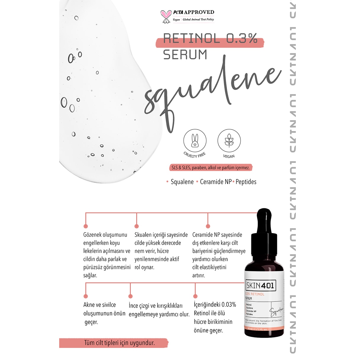  SKIN401 SKIN401 Skin401 %0.3 Retinol Serum 30 ml  1 of 3 