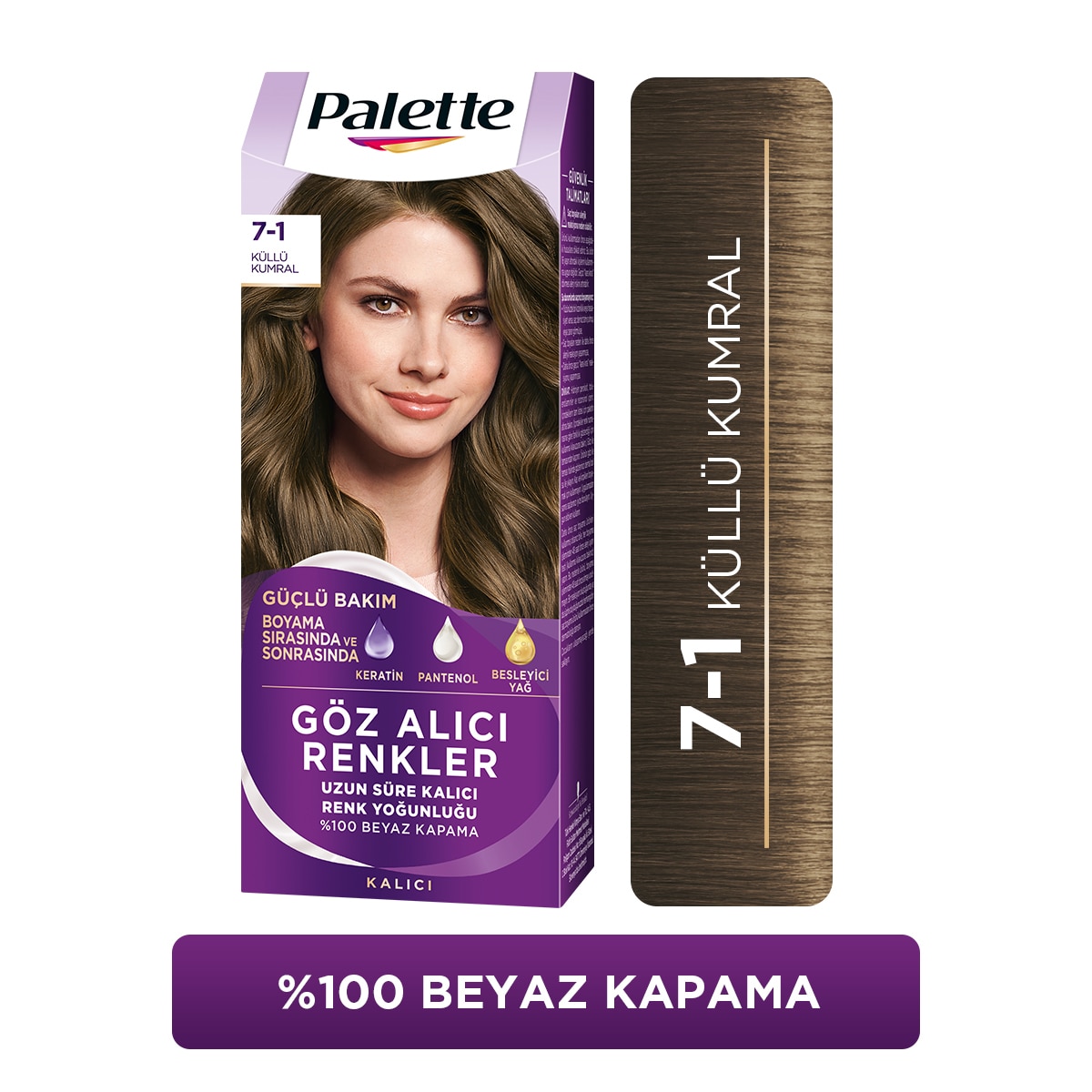  PALETTE NATURAL COLORS PALETTE NATURAL COLORS Palette Göz Alıcı Renkler Saç Boyası 7-1 Küllü Kumral  1 of 1 Palette Göz Alıcı Renkler Saç Boyası 7-1 Küllü Kumral