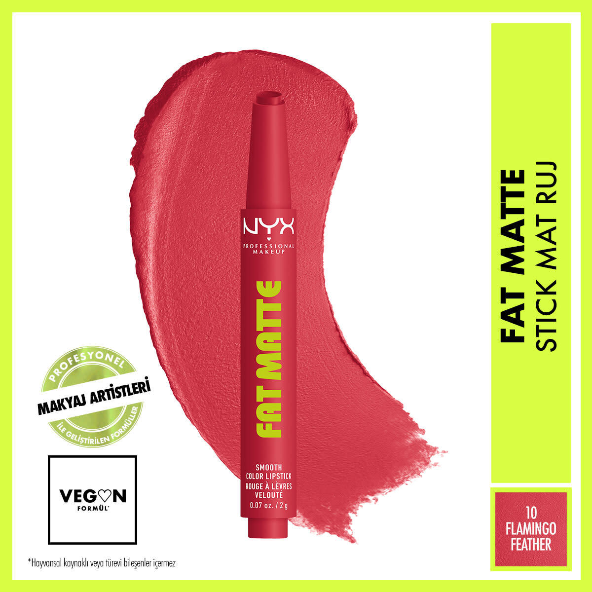 NYX NYX Nyx Proffesional Makeup Fat Matte Slick Click Mat Dudak Balmı 10 1 of 8
