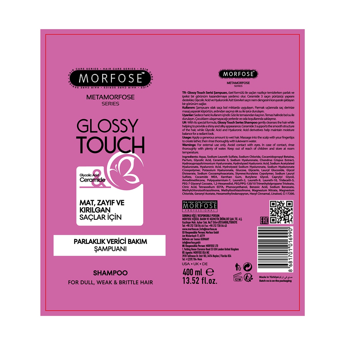 MORFOSE MORFOSE Morfose Metamorfose Parlaklık Verici Bakım Şampuanı 400 ml 1 of 7