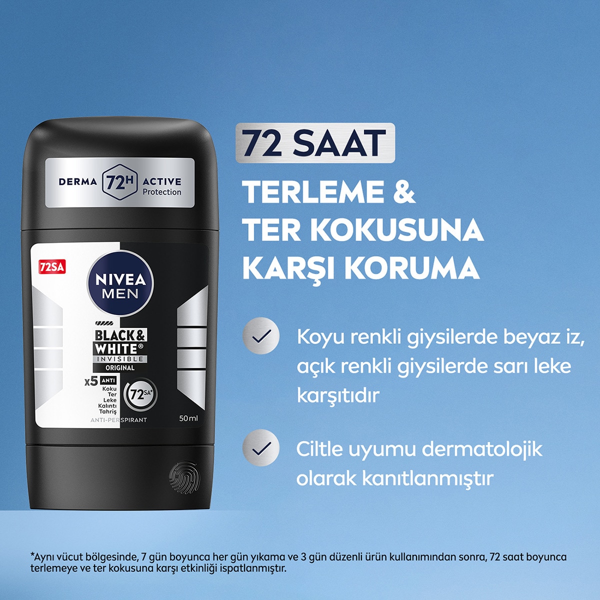 NIVEA DEO NIVEA DEO Nivea Men Erkek Stick Deodorant Black&White Invisible Original 48 Saat Anti-perspirant Koruma 50 ml 1 of 6
