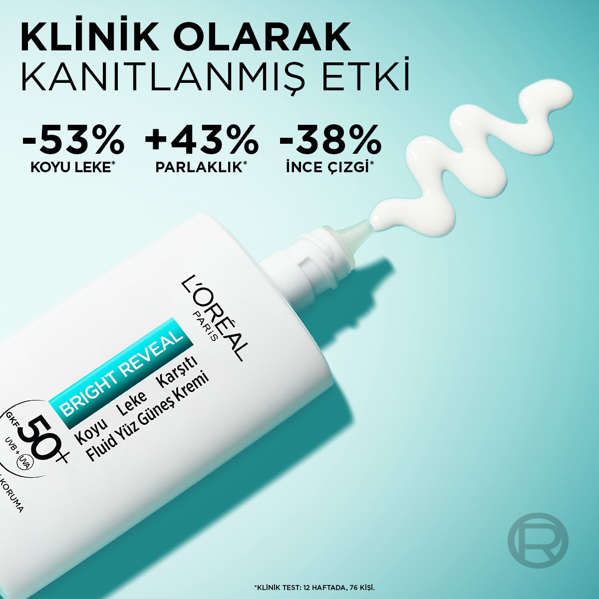  LOREAL PARIS LOREAL PARIS L'Oreal Paris Bright Reveal Spf 50+ Koyu Leke Karşıtı Fluid Günlük Yüz Güneş Kremi 50ml  1 of 8 