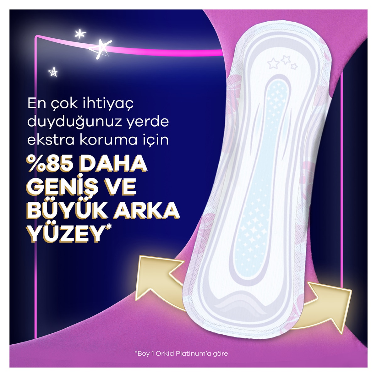  ORKID ORKID Orkid Platinum Dörtlü Hijyenik Ped Gece Ekstra Plus 14'lü  1 of 9 