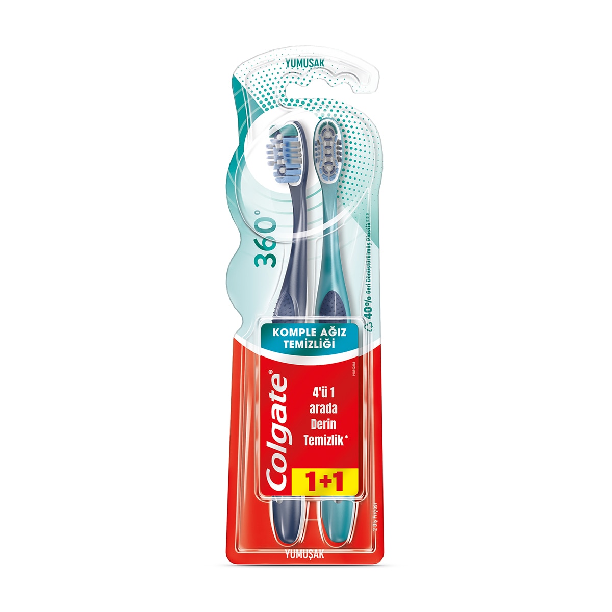 COLGATE COLGATE Colgate 360 Komple Ağız Temizliği Diş Fırçası Yumuşak 1+1 1 of 6