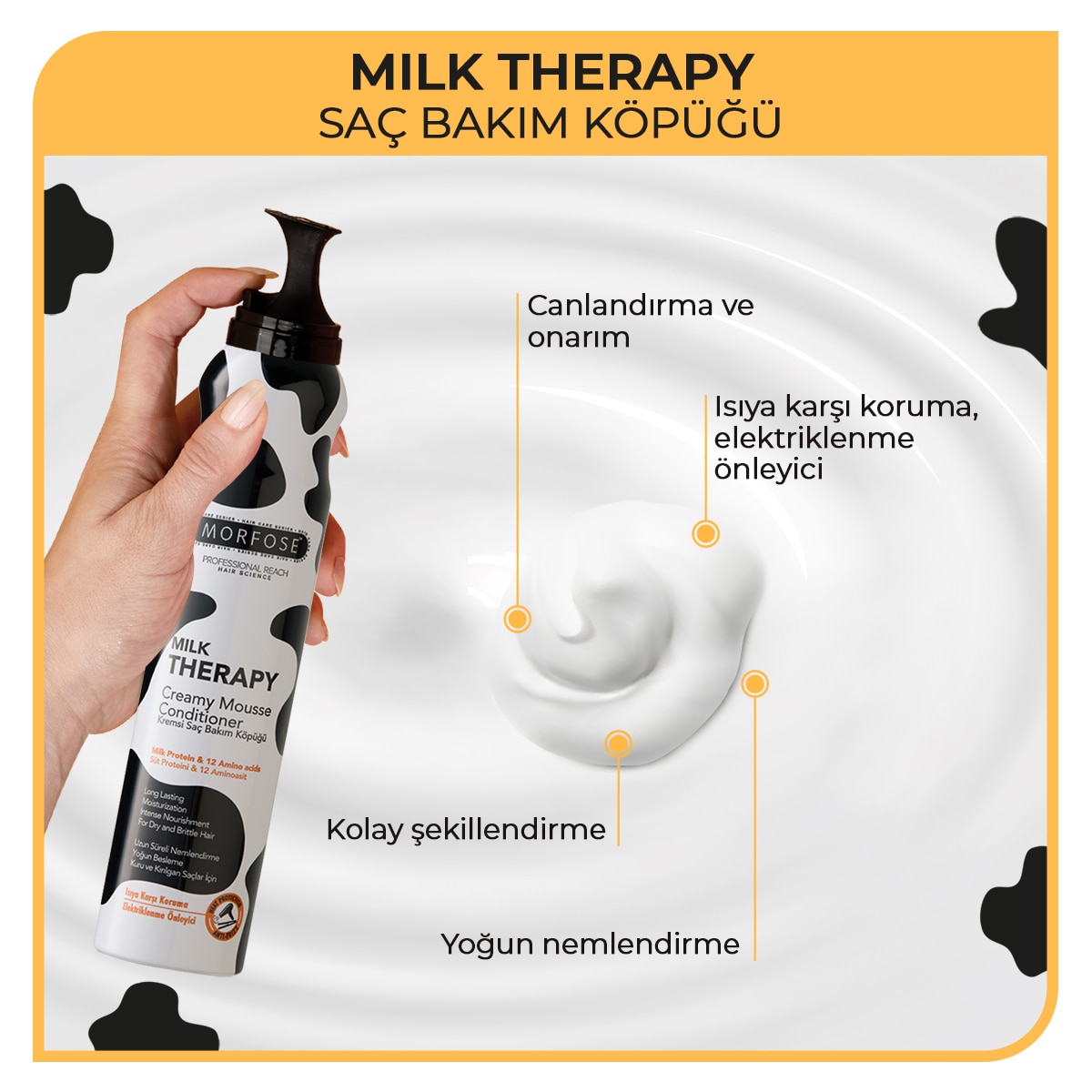  MORFOSE MORFOSE Morfose Milk Therapy Kremsi Saç Köpüğü 200 ml  1 of 5 