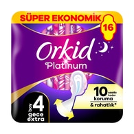  ORKID ORKID Orkid Platinum Dörtlü Hijyenik Ped Gece Ekstra 16'lı  1 of 1 