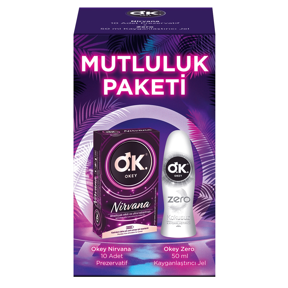 undefined OKEY EXC. Okey Prezervatif Nirvana 10'lu + Kayganlaştırıcı Jel Zero 50 ml 1 of 1