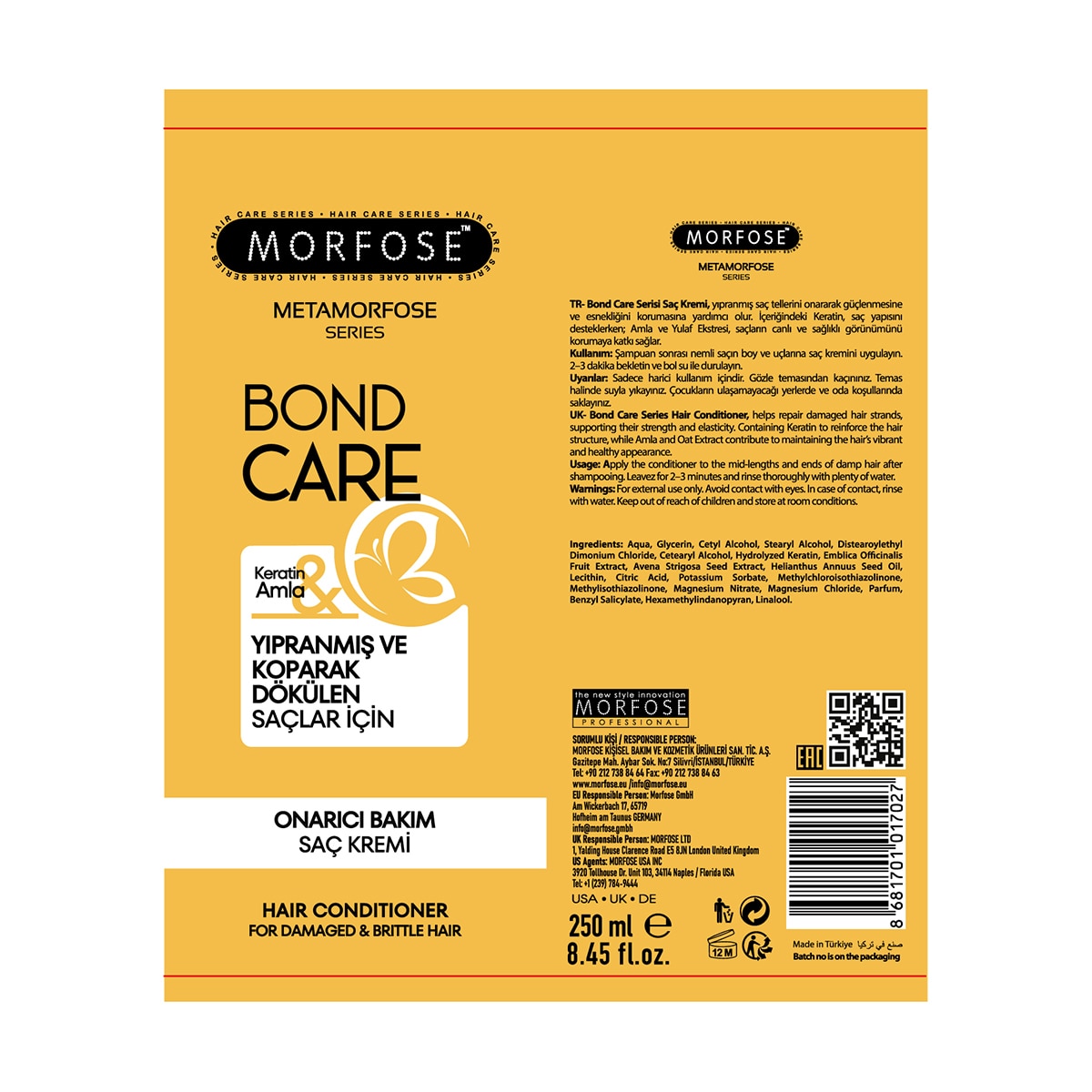  MORFOSE MORFOSE Morfose Metamorfose Onarıcı Bakım Saç Kremi 250 ml  1 of 7 