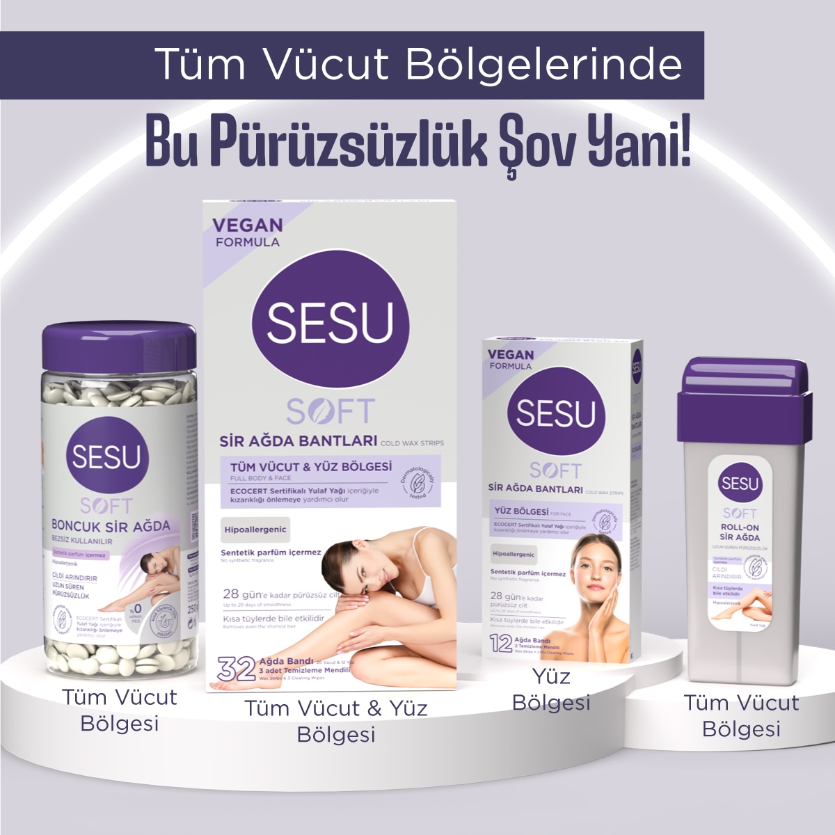 SESU SESU Sesu Soft Yüz Ağda Bandı 12 Adet 1 of 9