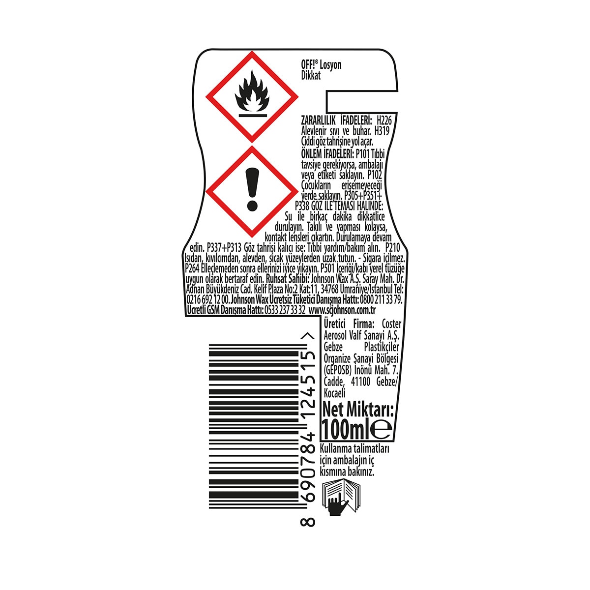 OFF OFF Off Losyon 100 ml Sivrisineklere Karşı 6 Saate Kadar Etki 1 of 5