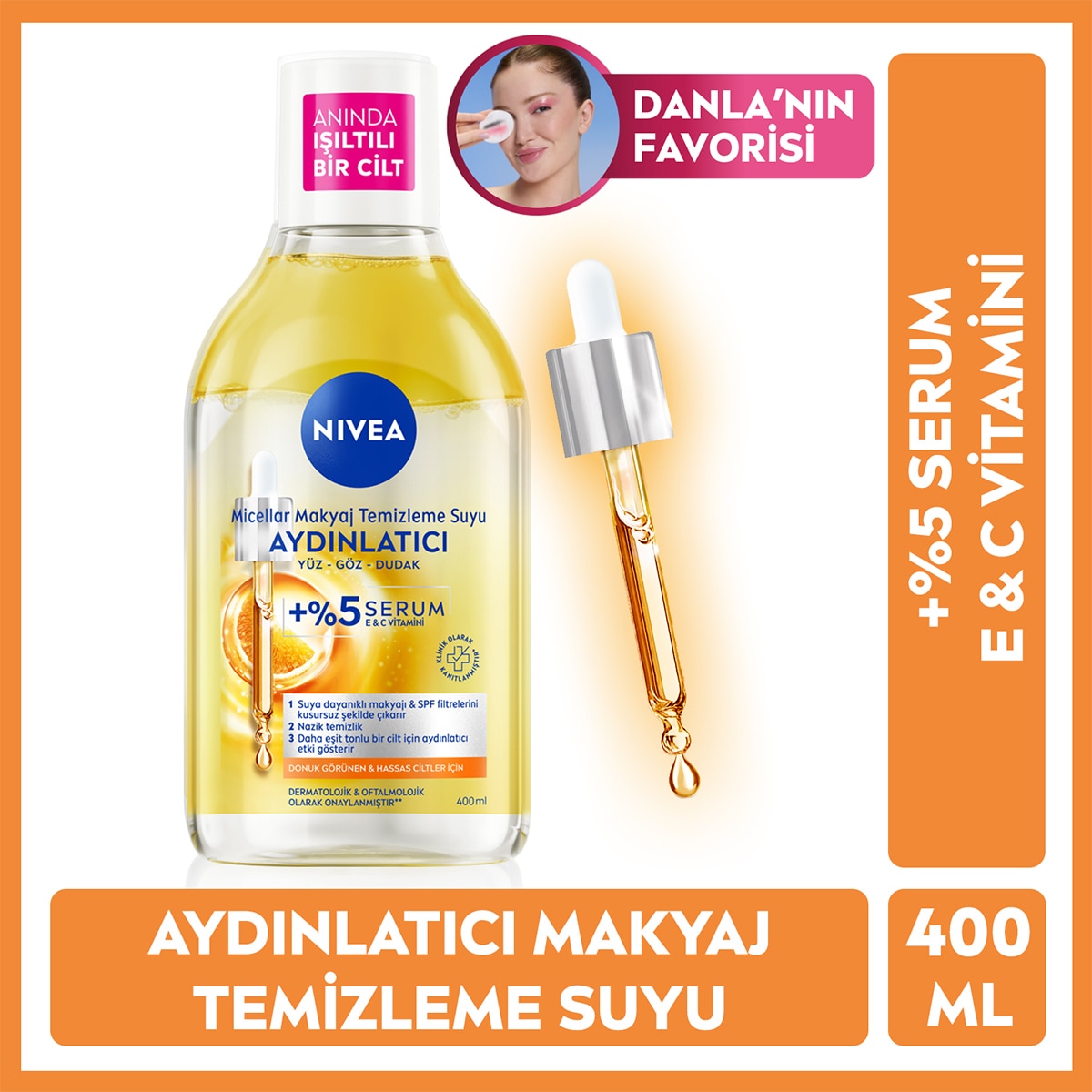  NIVEA VISAGE NIVEA VISAGE Nivea Aydınlatıcı Micellar Makyaj Temizleme Suyu 400 ml  1 of 9 