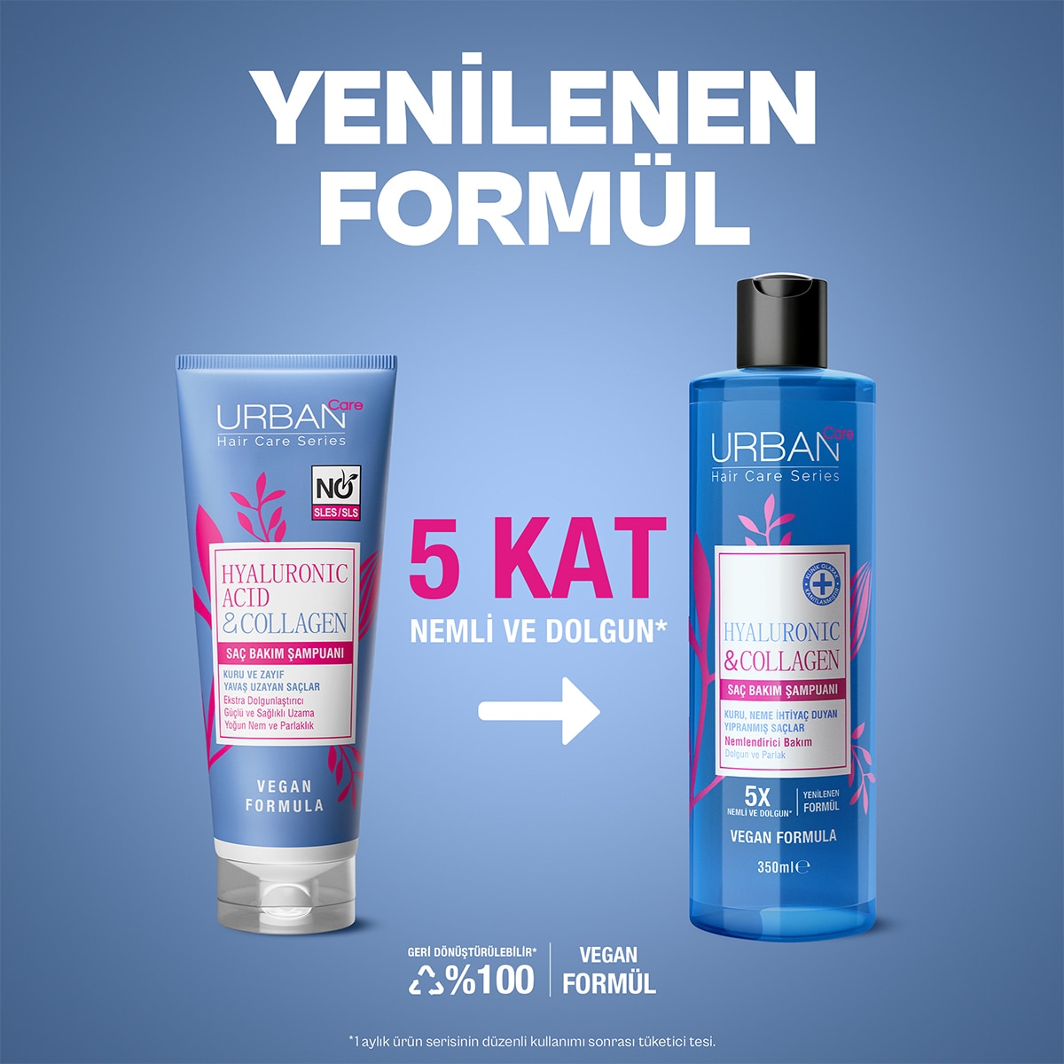  URBAN CARE URBAN CARE Urban Care Hyaluronic & Collagen Ekstra Dolgunlaştırıcı Saç Bakım Şampuanı 350 ml  1 of 5 