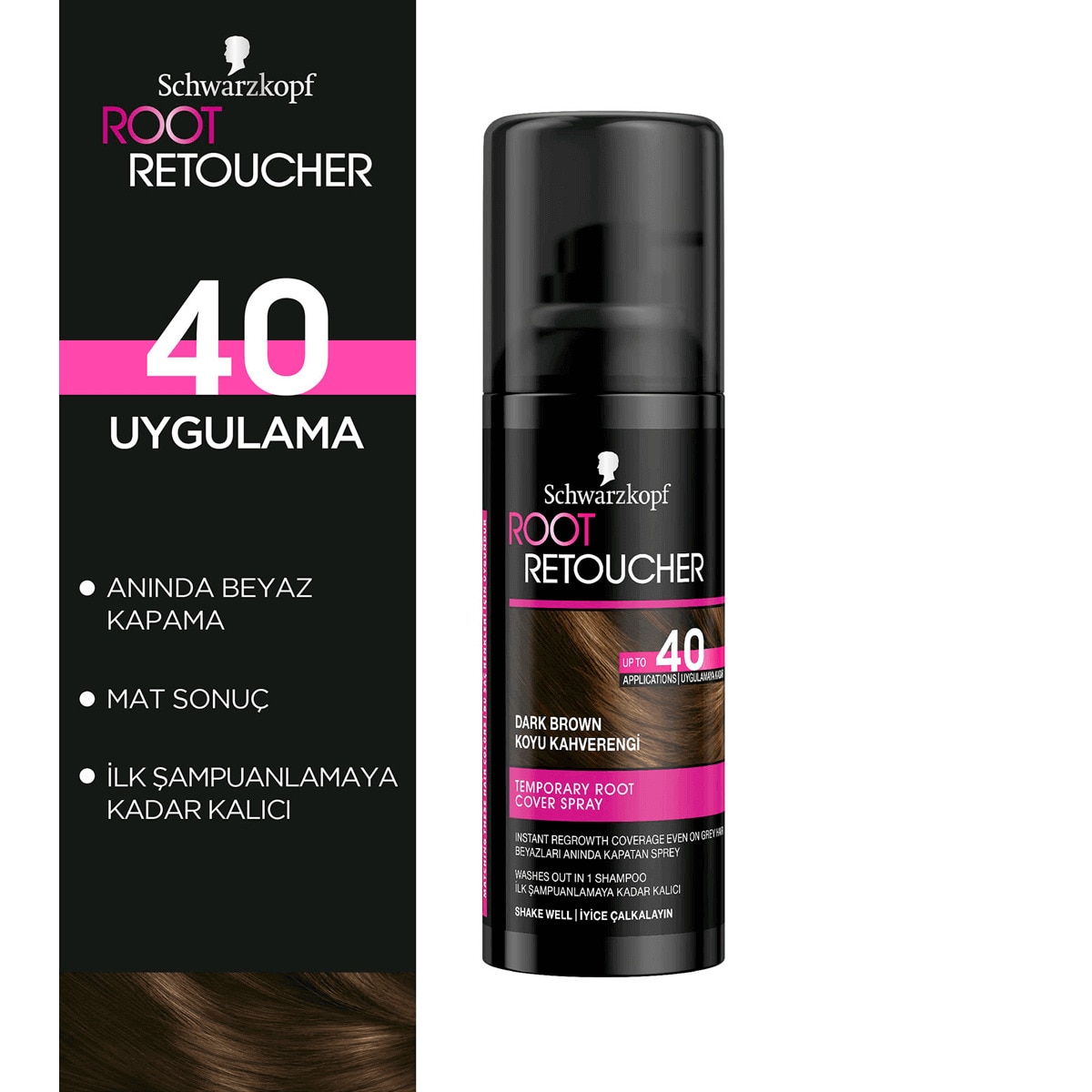  SCHWARZKOPF ROOT RETOUCHER SCHWARZKOPF ROOT RETOUCHER Schwarzkopf Root Retoucher Sprey Boya Koyu Kahverengi 120 ml  1 of 2 