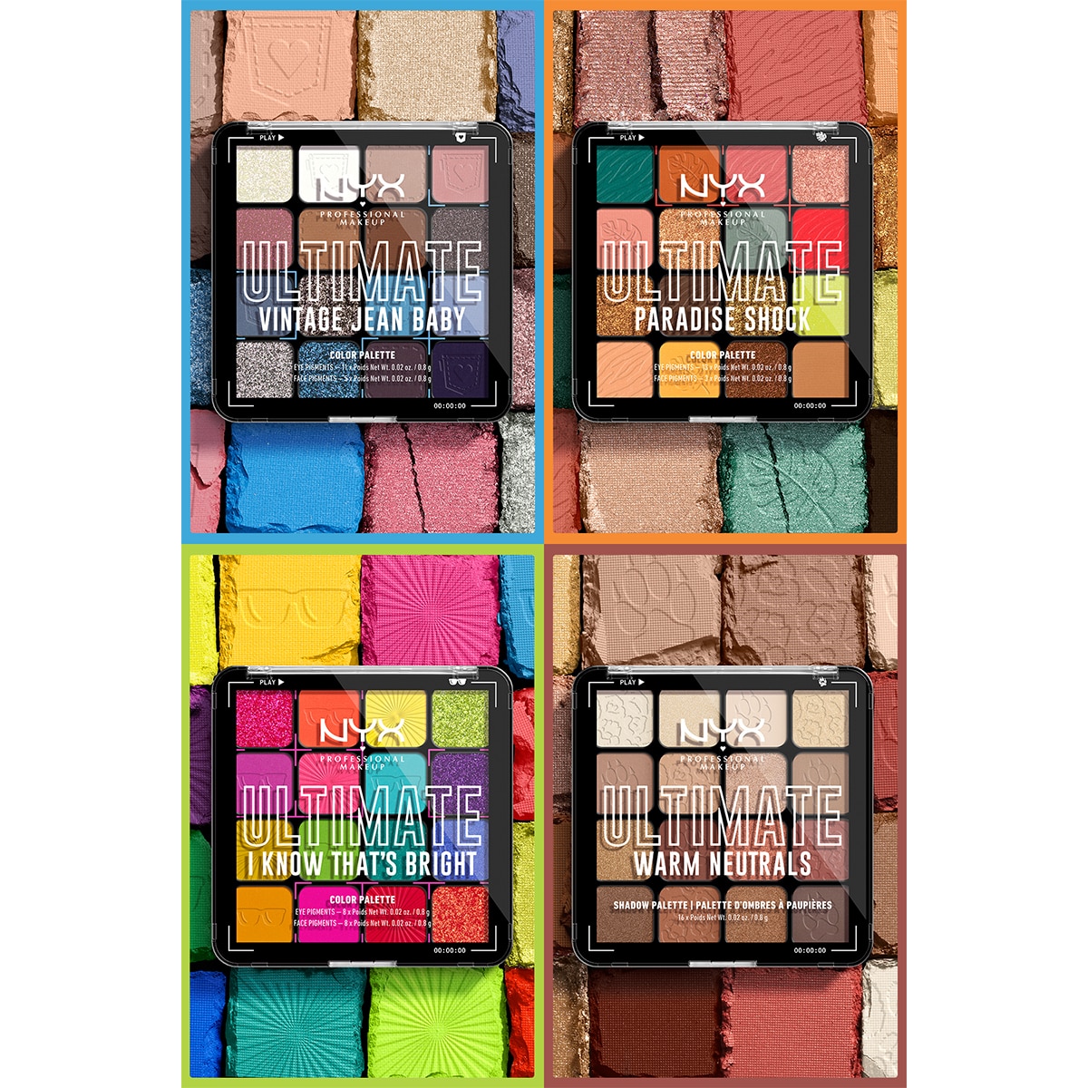  NYX NYX Nyx Professional Makeup Ultimate Shadow Palette Vintage Jean Baby Göz Farı Paleti  1 of 7 