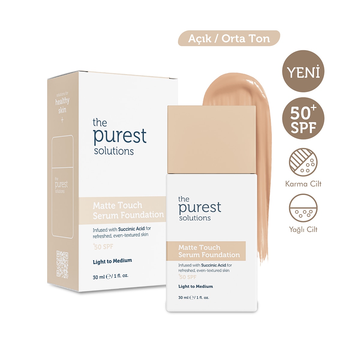  THE PUREST SOLUTIONS EXC. THE PUREST SOLUTIONS EXC. The Purest Solutions Mat Serum Fondöten Light 30 ml  1 of 9 